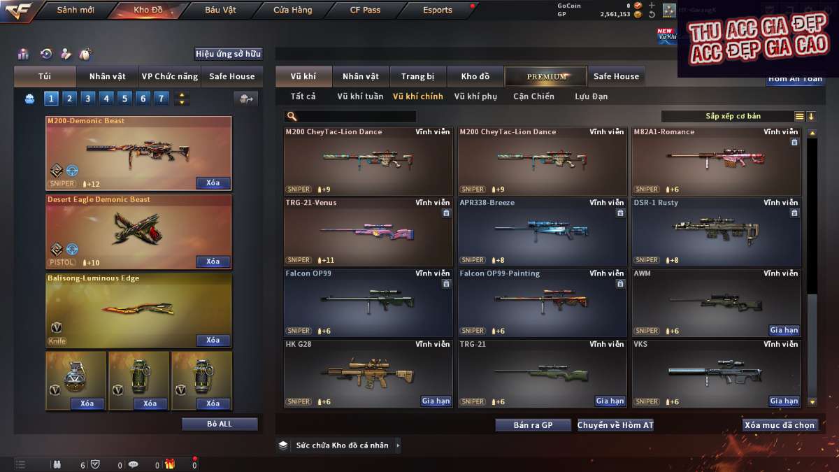 shop acc cf uy tin gia re
